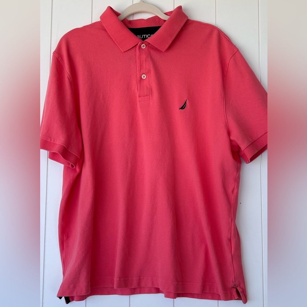 Nautica Brand Men’s Polo Shirt‎ Short Sleeved Coral Size XXL